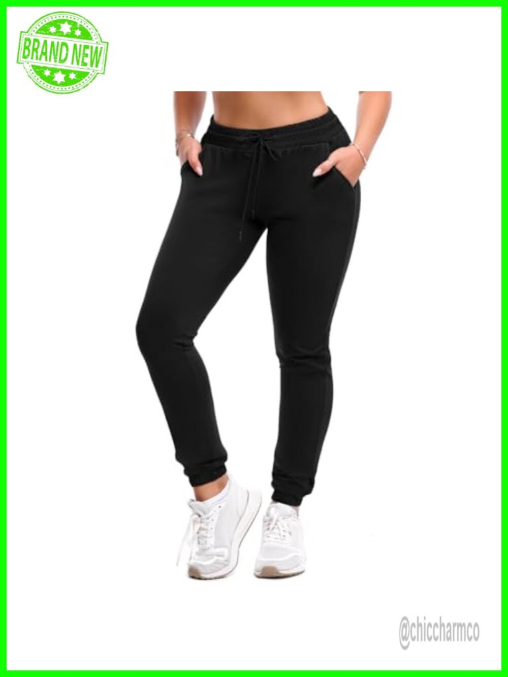 Womens Drawstring Joggers Pockets 4-Way Stretch Sweatpants